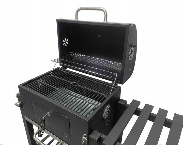 DE KRAFT GRILL WĘGLOWY ANGULAR RUSZT ŻELIWNY + POKROWIEC