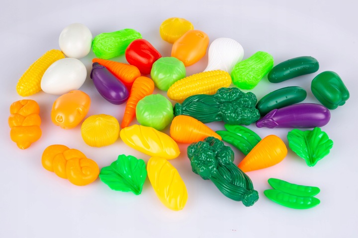 KINDERPLAY PLASTIKOWE WARZYWA OWOCE DO KUCHNI DLA DZIECI 120 elementów