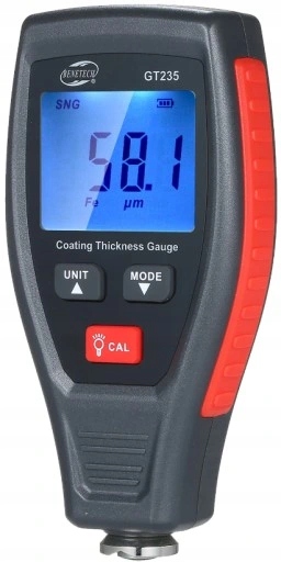MIERNIK TESTER CZUJNIK GRUBOŚCI POWŁOKI LAKIERU STAL ALUMINIUM 0-1800 µm