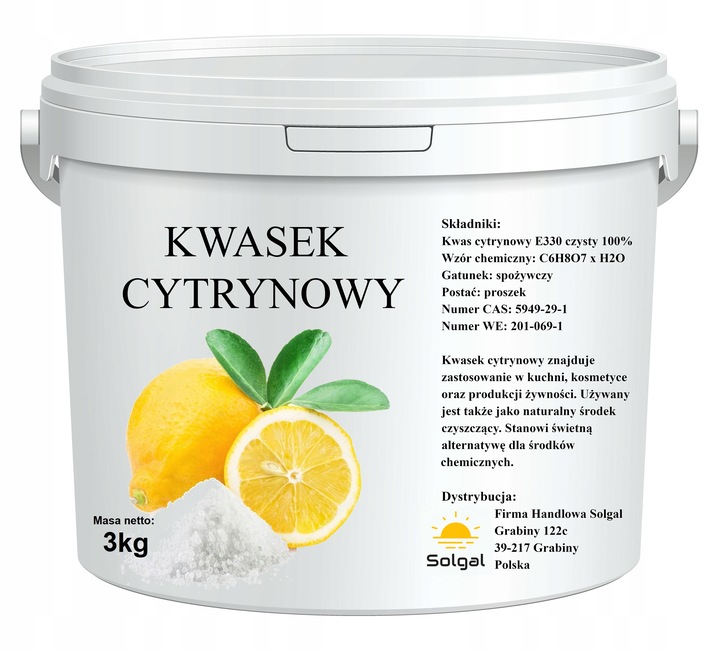 Kwas kwasek cytrynowy spożywczy E330 czysty 3kg