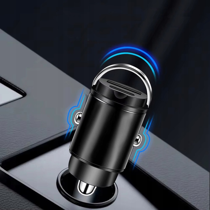 MOCNA ŁADOWARKA SAMOCHODOWA SZYBKIE ŁADOWANIE PD QC 45W USB-C 3,1A KABEL 1M