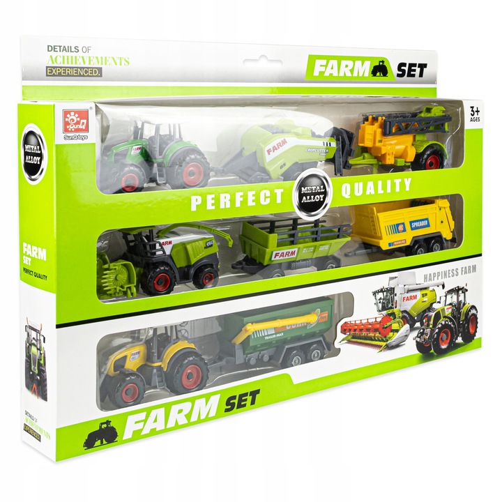 Zestaw pojazdów rolniczych traktor ciągnik kombajn przyczepa dla dzieci