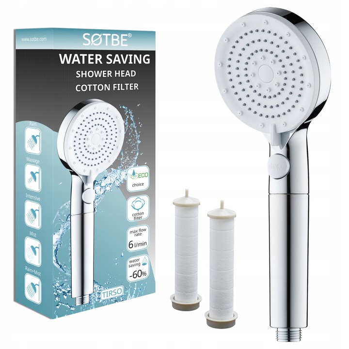 Prysznicowa słuchawka z filtrem bawełnianym SOTBE TIRSO LARK-SOHE-17