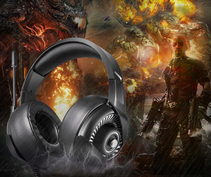 ONIKUMA K6 SŁUCHAWKI GAMINGOWE DLA GRACZY RGB LED MIKROFON PC PS4