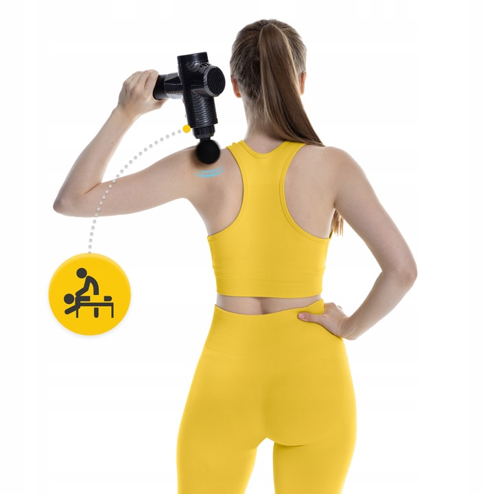 PISTOLET DO MASAŻU MASSAGE GUN+GŁOWICA PODGRZEWANA