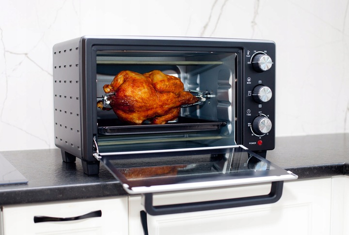 MINI PIEKARNIK ELEKTRYCZNY WOLNOSTOJĄCY 25L BERLINGER GRILL ROŻNO PRZENOŚNY