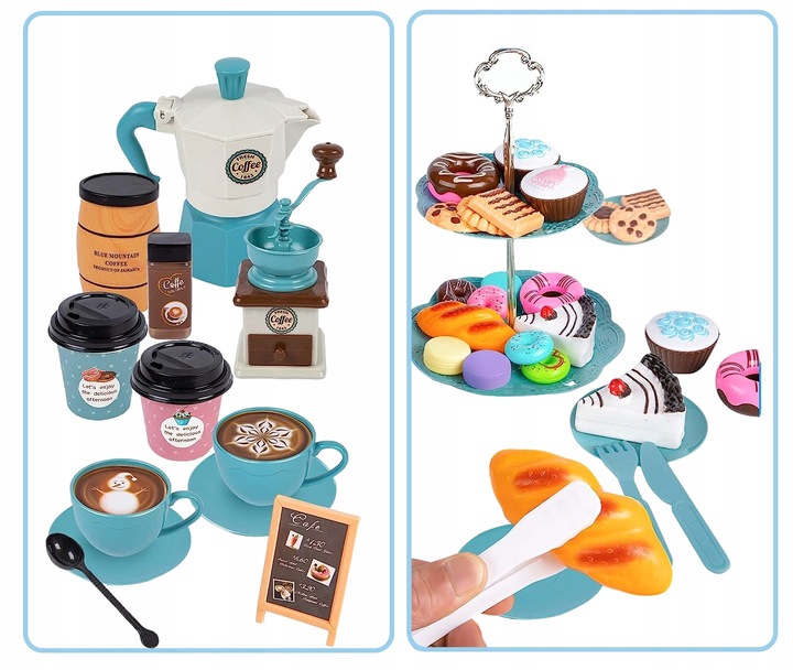 SERWIS DLA DZIECI XXL zestaw do herbaty kawy filiżanki cukiernia kawiarnia