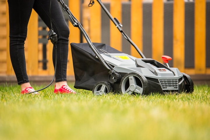 AERATOR WERTYKULATOR ELEKTRYCZNY LEHMANN DO TRAWY REGULACJA Z KOSZEM 2600W