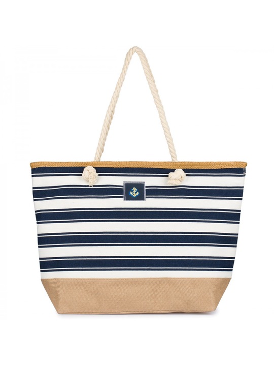 Torba Plażowa Duża Zapinana Na Zamek Torebka Shopper Na Piknik z Podszewką