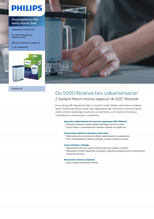 SAECO PHILIPS FILTR DO EKSPRESU AQUA CLEAN CA6903