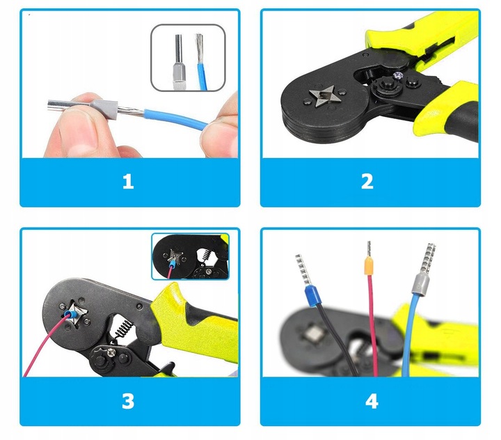 PRASKA ZACISKARKA DO TULEJEK KONEKTORÓW KOŃCÓWEK 0.25-10mm² 1500 szt.