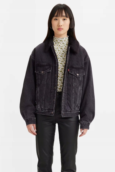 Damska kurtka Levi's dżinsowa z podszewką ze sztucznego futra | R. XS