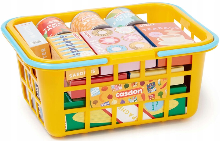 KOSZYK SKLEPOWY ZESTAW PRODUKTÓW SPOŻYWCZYCH ZABAWA W SKLEP CASDON