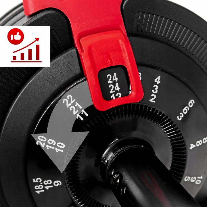 HANTEL regulowany KETTLEBELL 2w1 HANTLA 2KG-24KG zestaw 1x hantle SYSTEM