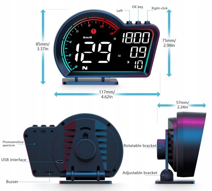 G16 Hud Cyfrowy prędkościomierz GPS do uniwersalnego wyświetlacza