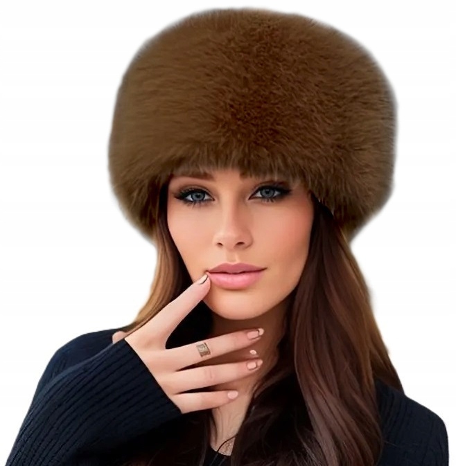 CZAPKA DAMSKA ZIMOWA CIEPŁA FUTRZANA MODNA ELEGANCKA FUTERKOWA TOCZEK