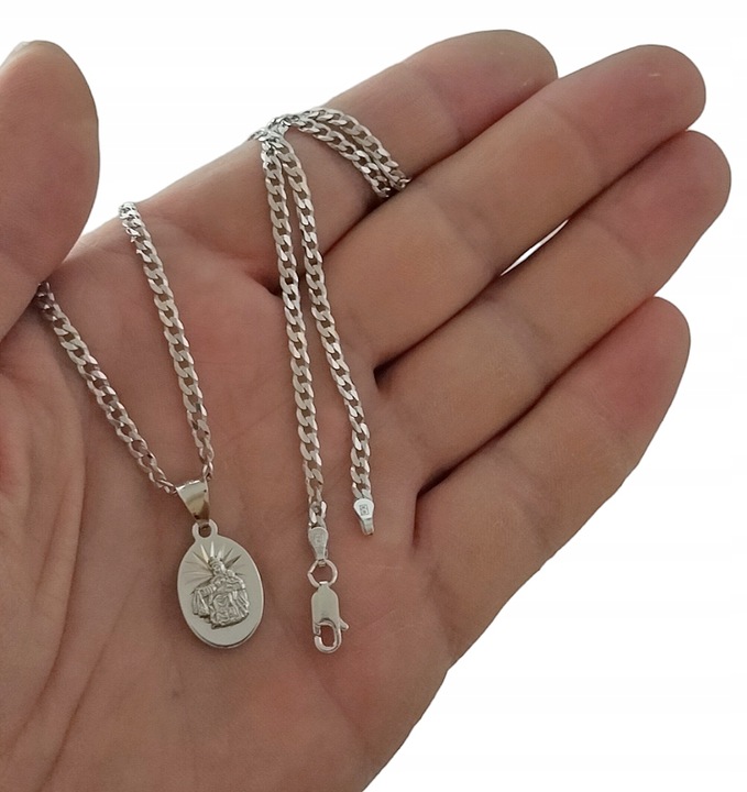 SREBRNY MEDALIK MATKA BOSKA SZKAPLERZNA-PRÓBA-925 Z ŁAŃCUSZKIEM