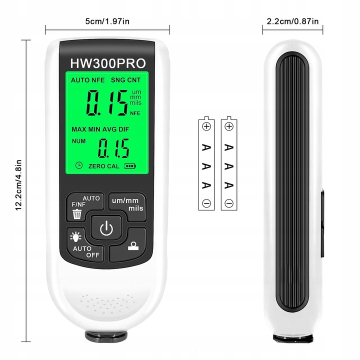 Miernik grubości lakieru Tester Sonda z wyświetlaczem LCD 0~2000um