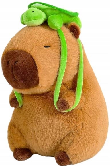 KAPIBARA PLUSZOWA MASKOTKA 55 CM ZABAWKA Z PLECAKIEM ŻÓŁWIK MIĘKKA PLUSZAK