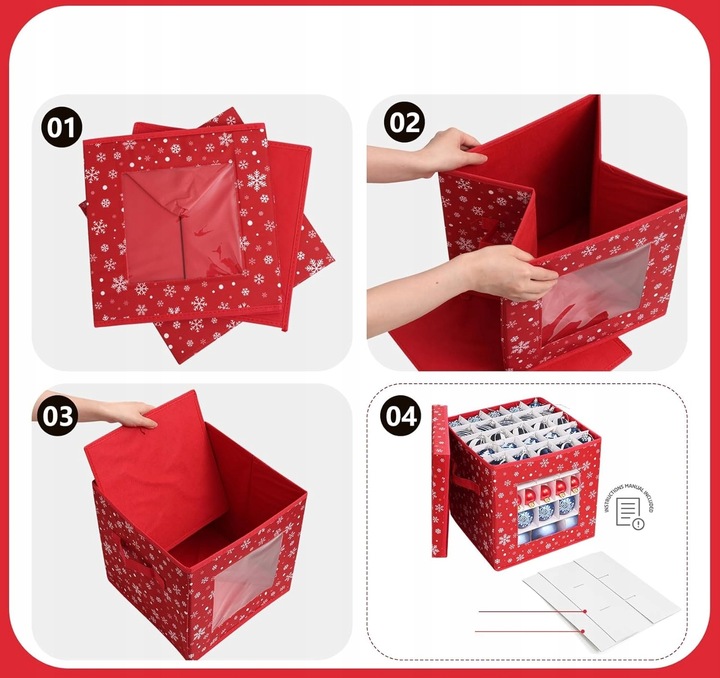 ŚWIĄTECZNE KOSZ PUDEŁKO PRZECHOWYWANIE ORGANIZER 83 BOMBKI CHOINKA ŚWIĘTA