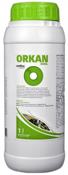 ORKAN 350SL 1L ŚRODEK CHWASTOBÓJCZY CHWASTY SKRZYP PERZ MNISZEK +RĘKAWICZKI