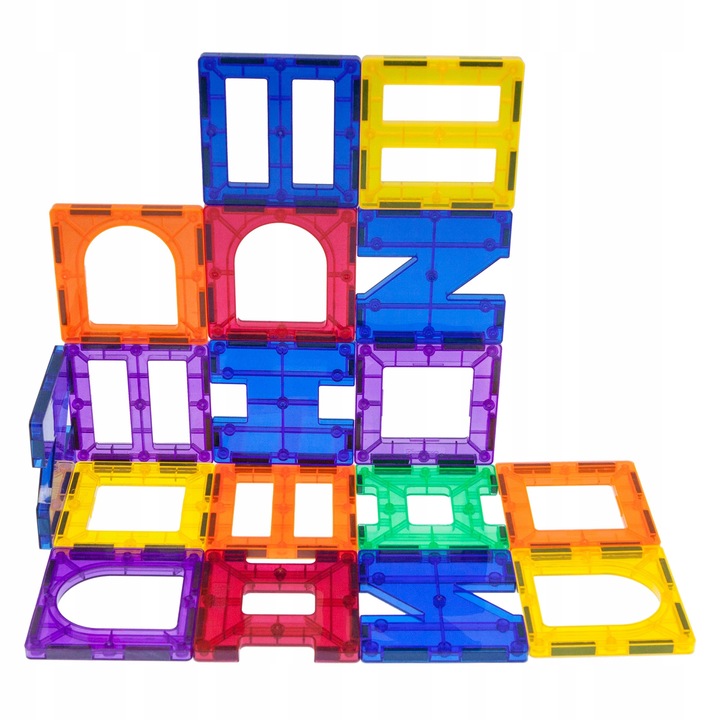 Klocki magnetyczne konstrukcyjne budowlane edukacyjne dla dzieci 42 el