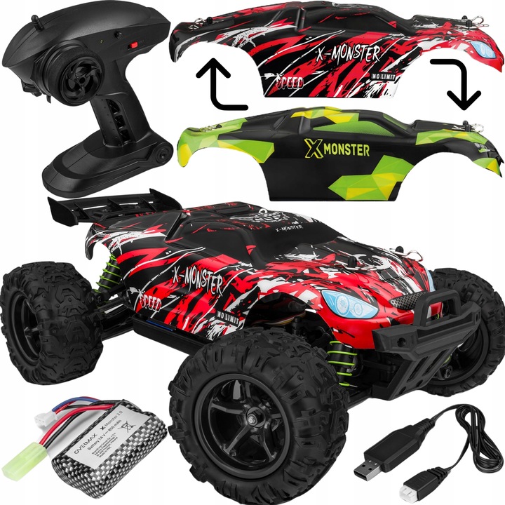 Samochód Auto zdalnie sterowany AUTKO RC 4x4 45km/h SUPER SZYBKI 2xOBUDOWY