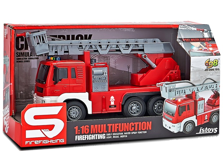 WÓZ STRAŻACKI STRAŻ POŻARNA NA WODĘ POJAZD STRAŻY POŻARNEJ DŹWIĘK + ŚWIATŁA