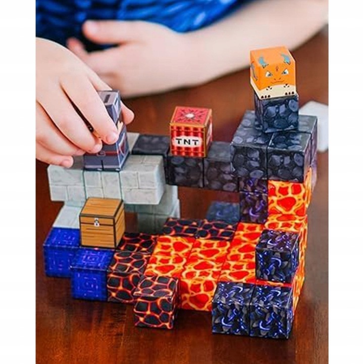KLOCKI MAGNETYCZNE bloki MOCNE na magnes Zestaw 79 sztuk KLOCKÓW