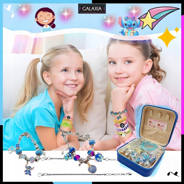 ZESTAW DO ROBIENIA BRANSOLETEK NASZYJNIKÓW Do Biżuterii STITCH LILO i STICH