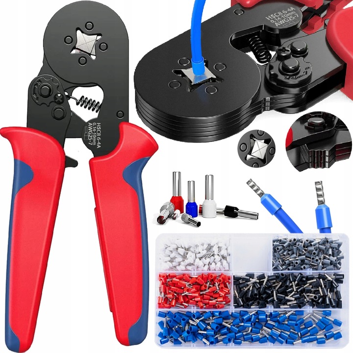 ZACISKARKA PRASKA do tulejek kablowych kabli konektorów +500 SZT AKCESORIÓW