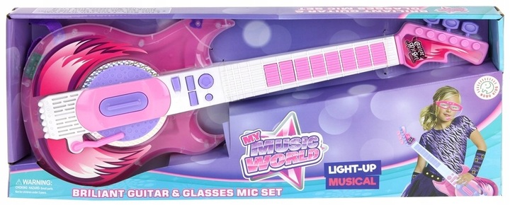 Gitara Rockowa Elektryczna Świecąca Okulary z Mikrofonem dla Dzieci