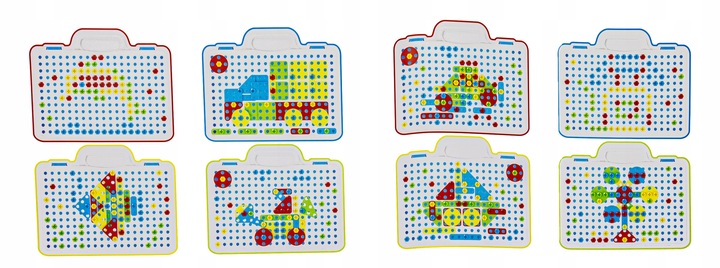 WKRĘTARKA ZESTAW KONSTRUKCYJNY dla dzieci ŚRUBKI 3D Kolorowe klocki Kuferek