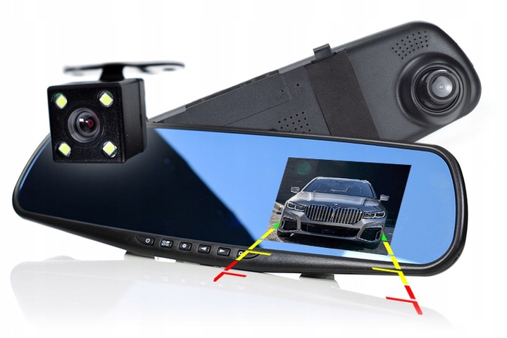 Wideorejestrator lusterko wsteczne microSD GRATIS