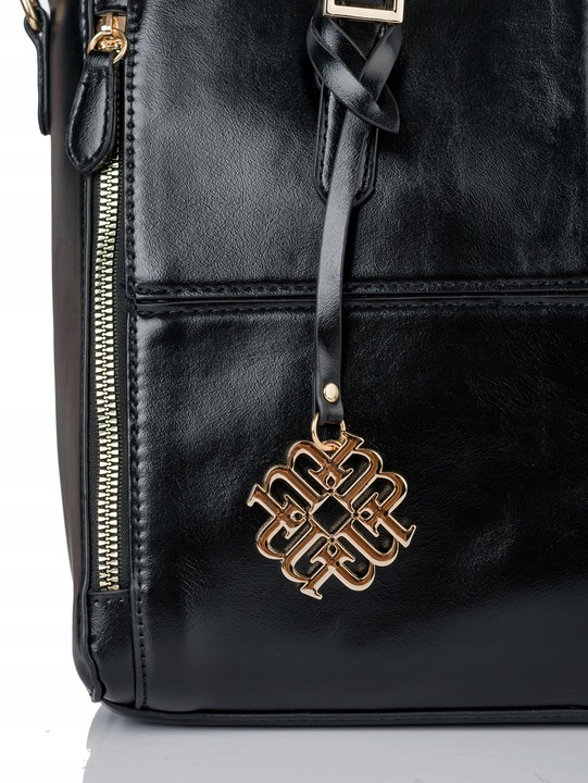 Torebka Damska do pracy SHOPPER MONNARI NA RAMIĘ Aktówka Czarna Premium