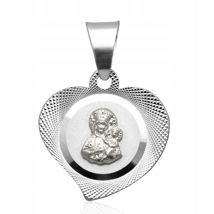 SREBRNY ZESTAW KOMUNIJNY ŁAŃCUSZEK 45CM I MEDALIK