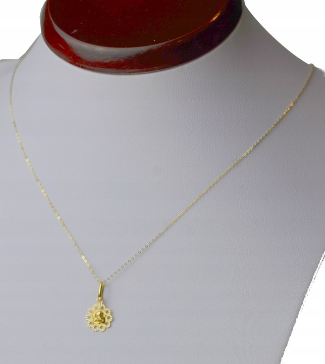 Złoty Łańcuszek z Krzyżykiem dla dziewczynki 585 Na Komunię + Prezent