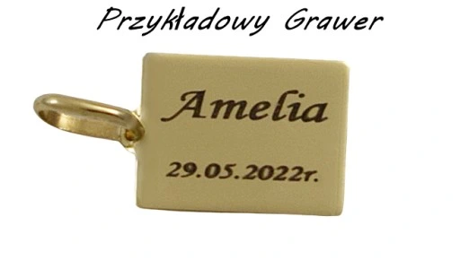 Złoty Łańcuszek Pancerka Pełny z Medalikiem pr 585 Grawer Gratis