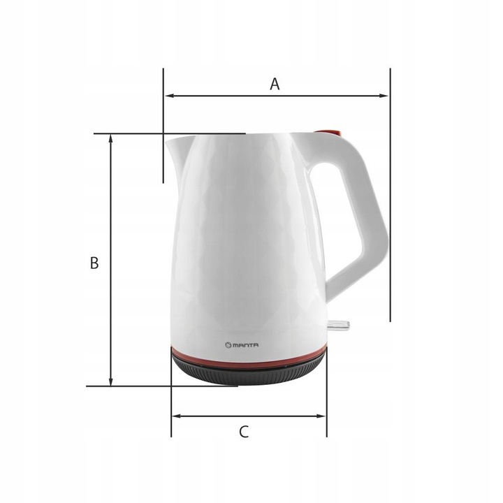 CZAJNIK ELEKTRYCZNY bezprzewodowy BIAŁY CICHY 2200W BEZ BPA FREE 1,7L Manta