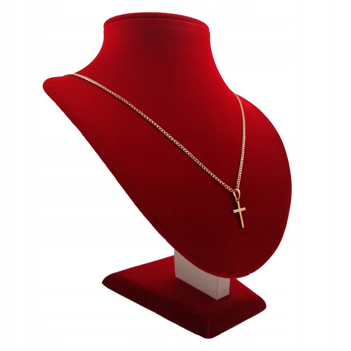 ZŁOTY ŁAŃCUSZEK+KRZYŻYK PREZENT NA CHRZEST KOMUNIĘ DLA CHŁOPCA DZIEWCZYNKI