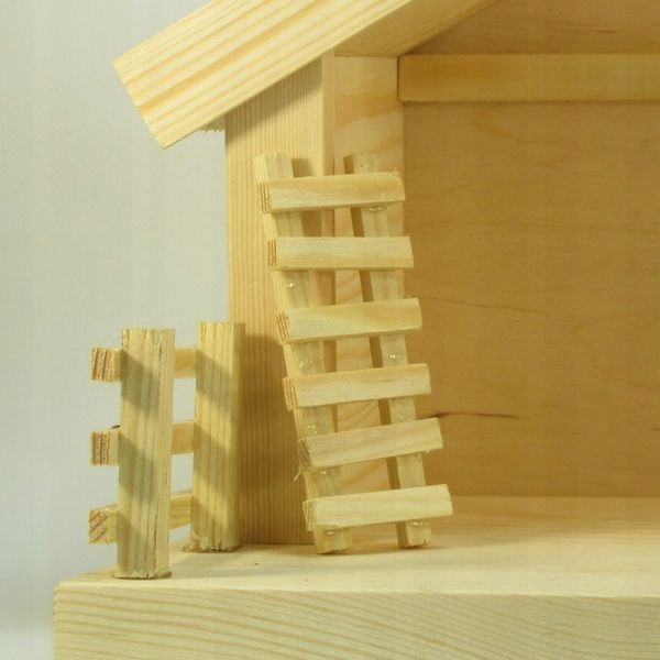 Szopka bożonarodzeniowa stajenka naturalna sosnowa +oświetlenie led 8-11cm