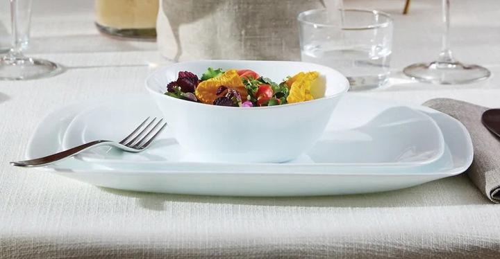 Serwis obiadowy na 12 os Bormioli Rocco Parma 36 szt kwadratowy