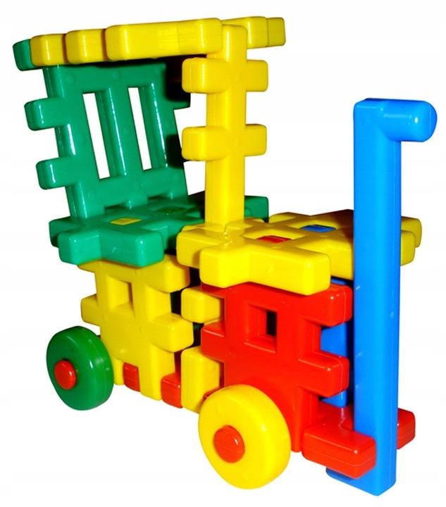 ZESTAW KLOCKI WAFLE MIX 80 EL + WAFLE 48 ADUSIE - 128 elementy