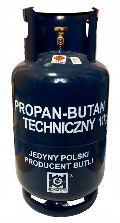BUTLA GAZOWA PROPAN BUTAN 11KG PUSTA GRILL PIEC 30 BAR KUCHENKA LPG BUTLE