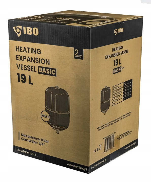 NACZYNIE NACZYNKO PRZEPONOWE WZBIORCZE ZBIORNIK DO INSTALACJI C.O.19L BASIC