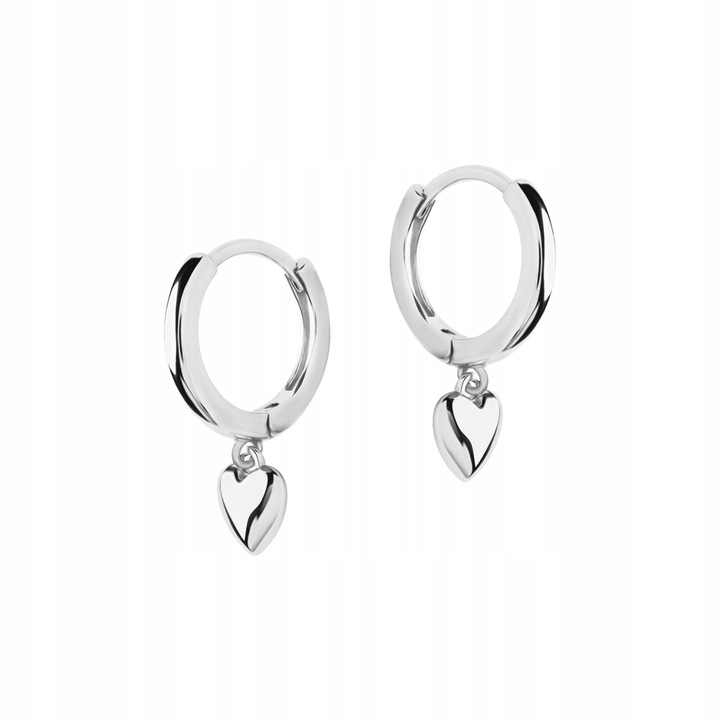 Kolczyki srebrne - serca - Simple YES