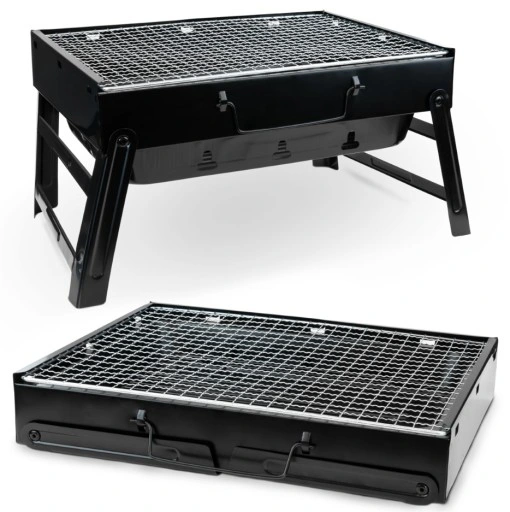 GRILL TURYSTYCZNY PRZENOŚNY SKŁADANY WALIZKA Kempingowy Prostokatny