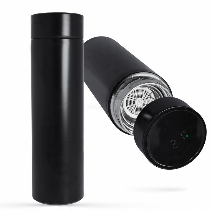 Kubek Termiczny Termos LED 500ml Duży | Butelka Na Kawę Herbatę Wyświetlacz