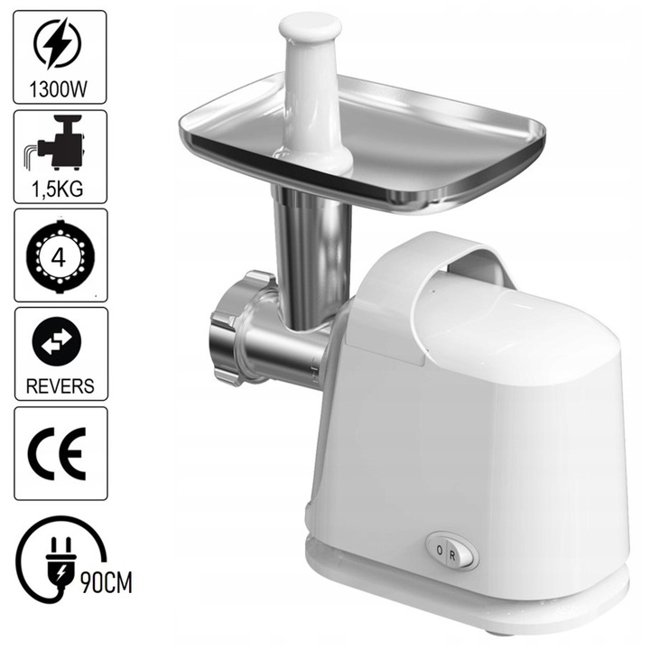 MASZYNKA DO MIELENIA MIĘSA ELEKTRYCZNA REWERS SZARPAK BIAŁA MOCNA 1300W
