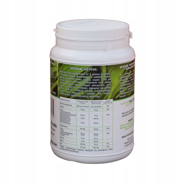 Młody jęczmień Bio Organic Foods proszek 300 g